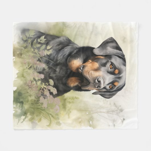 Couverture Polaire Belle Rottweiler (Devant (Horizontal))