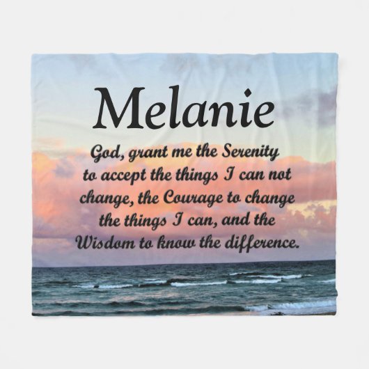 COUVERTURE POLAIRE BELLE SÉRÉNITÉ PERSONNALISÉE PRAYER BLANKET (Devant (Horizontal))