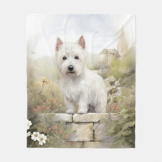 Couverture Polaire Belle Westie (Devant)