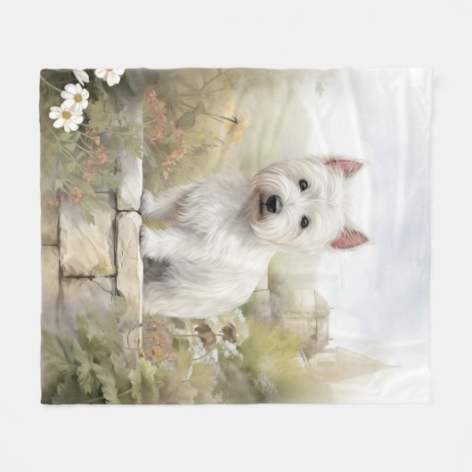 Couverture Polaire Belle Westie (Devant (Horizontal))