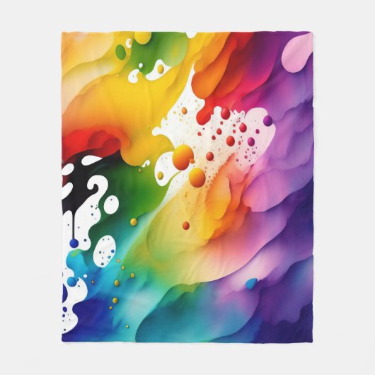 Couverture Polaire Belles couleurs de fusion Splash Abstrait (Devant)