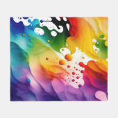 Couverture Polaire Belles couleurs de fusion Splash Abstrait (Devant (Horizontal))