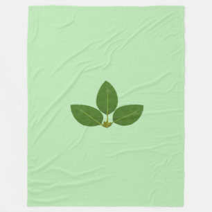 Couverture Polaire Belles feuilles de laurier vertes sur fond vert ci