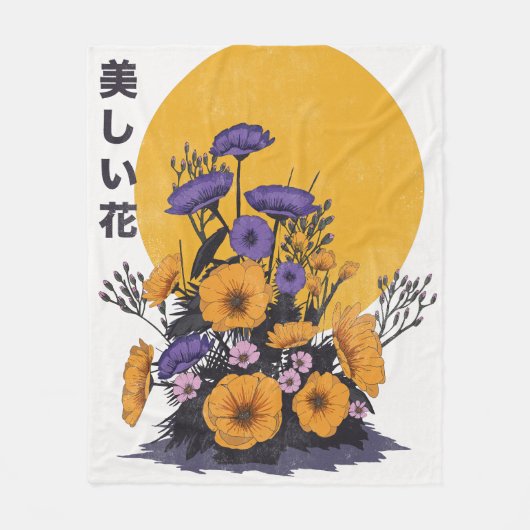 Couverture Polaire belles Fleurs (Devant)