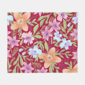 Couverture Polaire Belles fleurs de printemps (Devant (Horizontal))