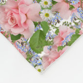Couverture Polaire Belles fleurs roses et blanches (Coin)