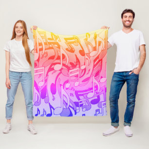 Couverture Polaire Belles Musiques Couleurs Heureuses Notes de Musiqu