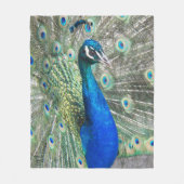 Couverture Polaire Belles plumes de paon bleu (Devant)