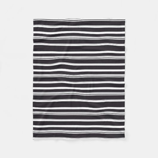 Couverture Polaire Belles rayures blanches noires (Devant)