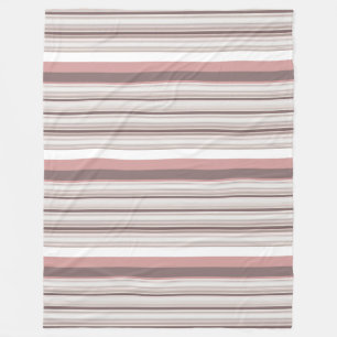 Couverture Polaire Belles rayures brunes blanches