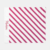 Couverture Polaire Belles rayures roses et rouges (Devant (Horizontal))