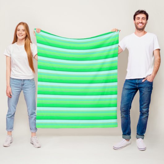 Couverture Polaire Belles rayures vert aqua (En situation)