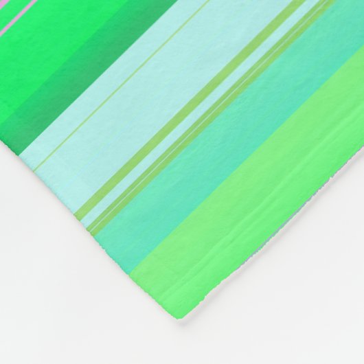Couverture Polaire Belles rayures vert aqua (Coin)