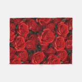 Couverture Polaire Belles Roses Rouges (Devant (Horizontal))