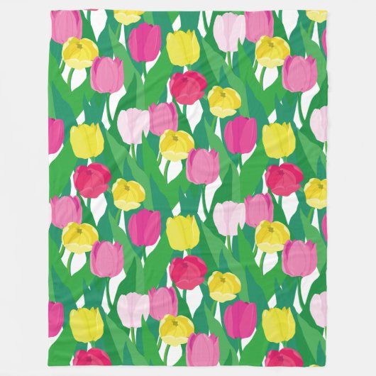 Couverture Polaire Belles tulipes. (Devant)
