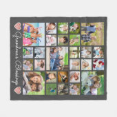 Couverture Polaire Bénédiction de grand-mère 27 Photo Collage Couleur (Devant (Horizontal))