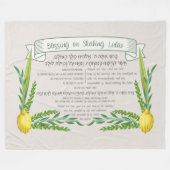 Couverture Polaire Bénédiction en hébreu de Sukkot pour secouer Lulav (Devant (Horizontal))