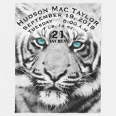 Couverture Polaire Bengale Tigre bébé garçon statistiques de naissanc (Devant)