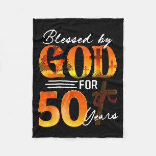 Couverture Polaire Béni par Dieu pour 50 ans Cadeau 50e anniversaire