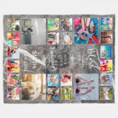 Couverture Polaire Bénissez cette famille avec amour 24 Photo Collage (Devant (Horizontal))