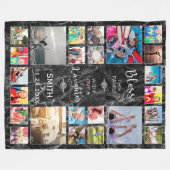 Couverture Polaire Bénissez cette famille avec amour 24 Photo Collage (Devant (Horizontal))