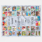 Couverture Polaire Bénissez cette famille avec amour 32 Photo Collage (Devant (Horizontal))