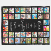 Couverture Polaire Bénissez cette famille avec amour 32 Photo Collage (Devant (Horizontal))