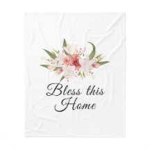 Bénissez Cette Maison Dessin Floral Aquarelle