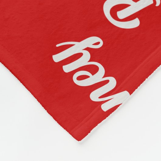 Couverture Polaire Bergamasco en rouge avec nom Chien de Noël (Coin)