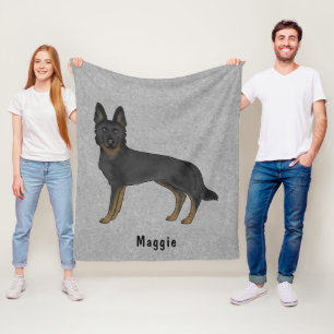 Couverture Polaire Berger Allemand Bi-Noir Mignon Chien Avec Texte Pe