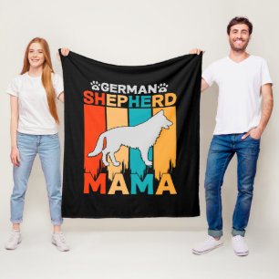 Couverture Polaire berger allemand MAMA, Brown bleu sur noir