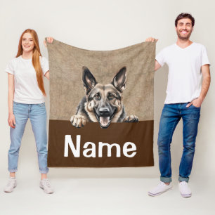 Couverture Polaire Berger Allemand Peeking Chien Chien Chien Animal