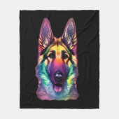 Couverture Polaire Berger Allemand Peinture de jolis Pastels (Devant)