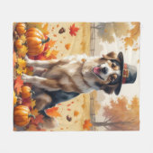 Couverture Polaire Berger anatolien en automne quitte Thanksgiving (Devant (Horizontal))