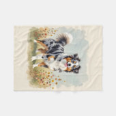 Couverture Polaire Berger Australien Merle Queue Longue (Devant (Horizontal))