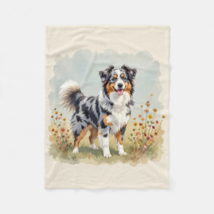 Couverture Polaire Berger Australien Merle Queue Longue