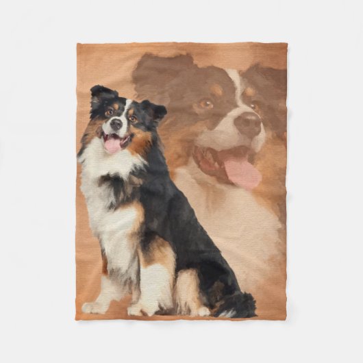 Couverture Polaire Berger australien tricolore noir - Australien (Devant)