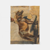 Couverture Polaire Berger avec un cheval (Art Equin) (Devant)