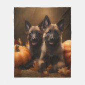 Couverture Polaire Berger belge Chiot Automne Citrouille de plaisir (Devant)