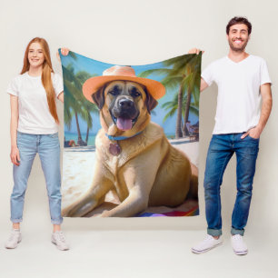 Couverture Polaire Berger d'Anatolie sur la plage, cadeau d'été pour
