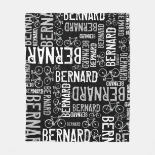 Couverture Polaire Bernard Nom personnalisé et vélos Black-White