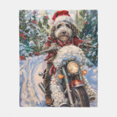 Couverture Polaire Bernedoodle Chien équitation Moto Noël (Devant)
