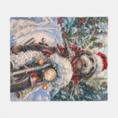 Couverture Polaire Bernedoodle Chien équitation Moto Noël (Devant (Horizontal))