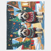 Couverture Polaire Bernedoodle Dogs Christmas Snow Holiday (Devant)