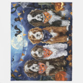 Couverture Polaire Bernedoodle Halloween Épouvante (Devant)