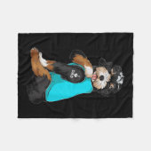 Couverture Polaire Bernedoodle I Love Papa Tattoo Apparel, Chien Papa (Devant (Horizontal))