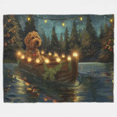 Couverture Polaire Bernedoodle Noël Festival Voyage (Devant (Horizontal))