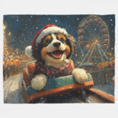 Couverture Polaire Bernedoodle Roller Dessous de verre Noël (Devant (Horizontal))