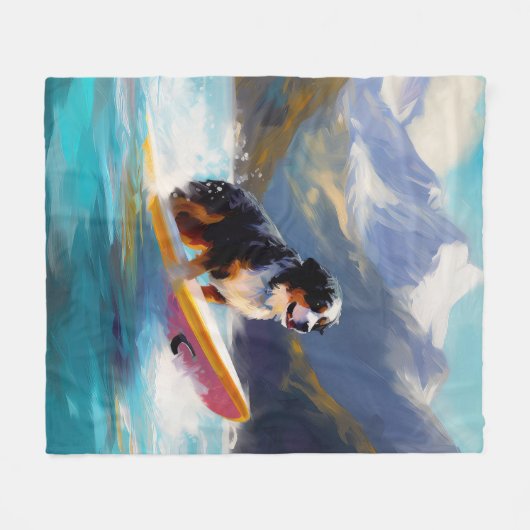 Couverture Polaire Bernese Mountain Beach Surf Paining (Devant (Horizontal))