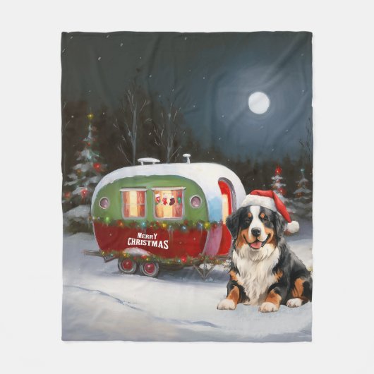 Couverture Polaire Bernese Mountain Caravan Christmas Adventure (Devant)